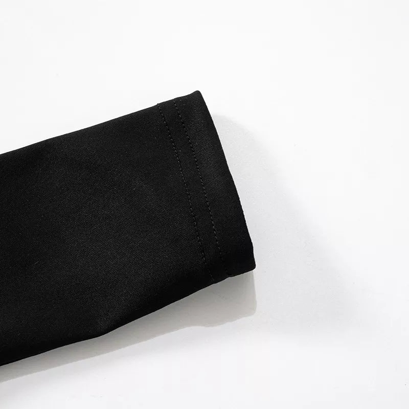 Basic Gothic Black Long Sleeve Dress