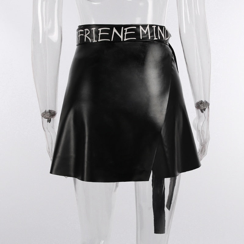 Leather High Waist Mini Skirt