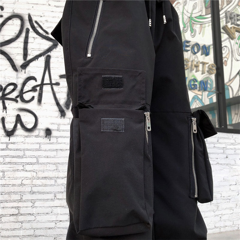Punk Big Pocket Zipper High Waist Pant