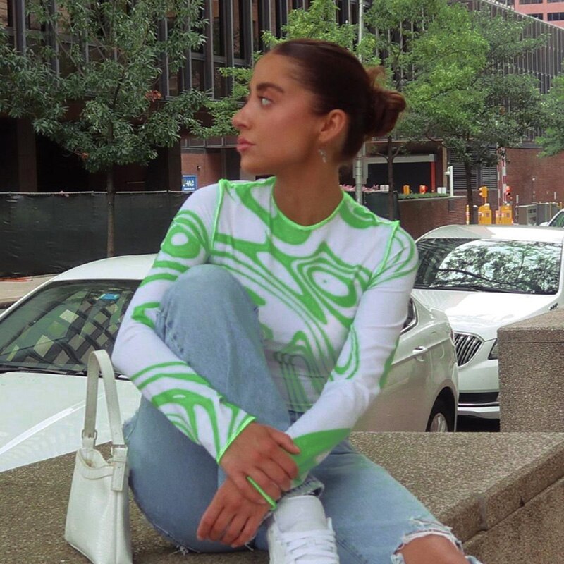 Red Swirl Print T-shirt freeshipping - Chagothic