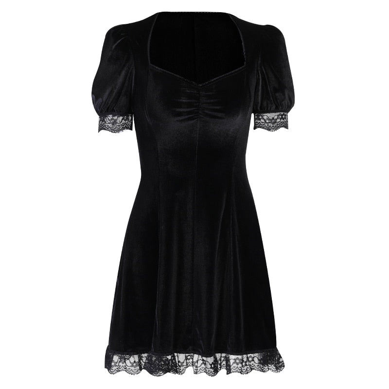 Vintage Lace Black Dress