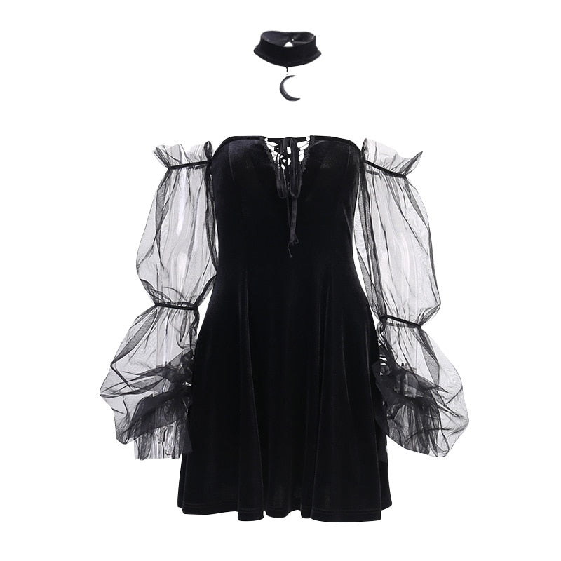 Gothic  Line Mini Dress