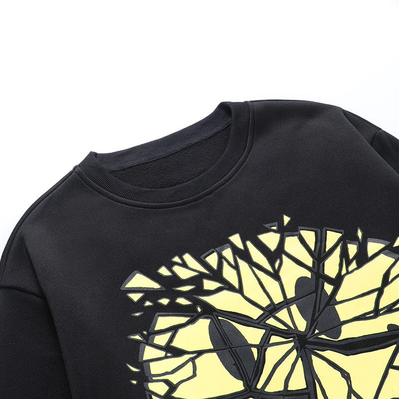 Goth Smile Emo Graphic Print Sweatshirt