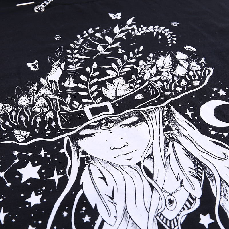 Gothic Swith Print Loose Top freeshipping - Chagothic