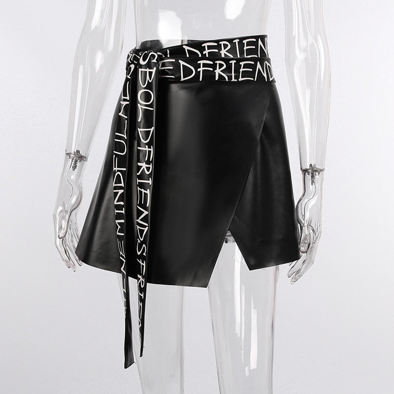 Leather High Waist Mini Skirt