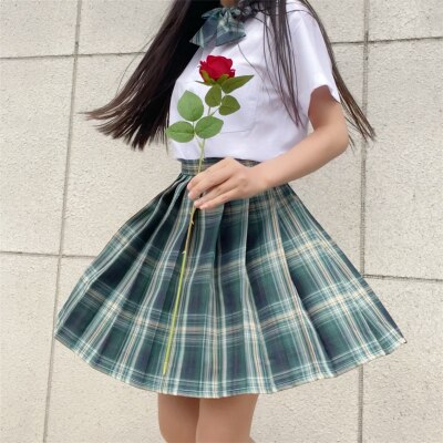 Gothic Plaid Pleated Sexy Skirt freeshipping - Chagothic