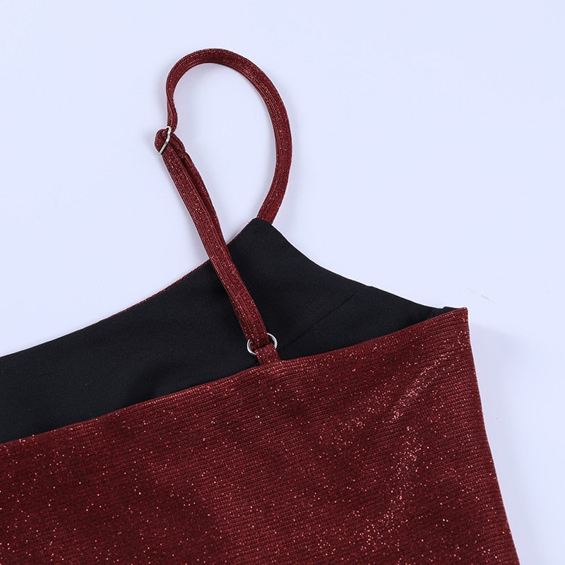 Sequin Red Corset Top