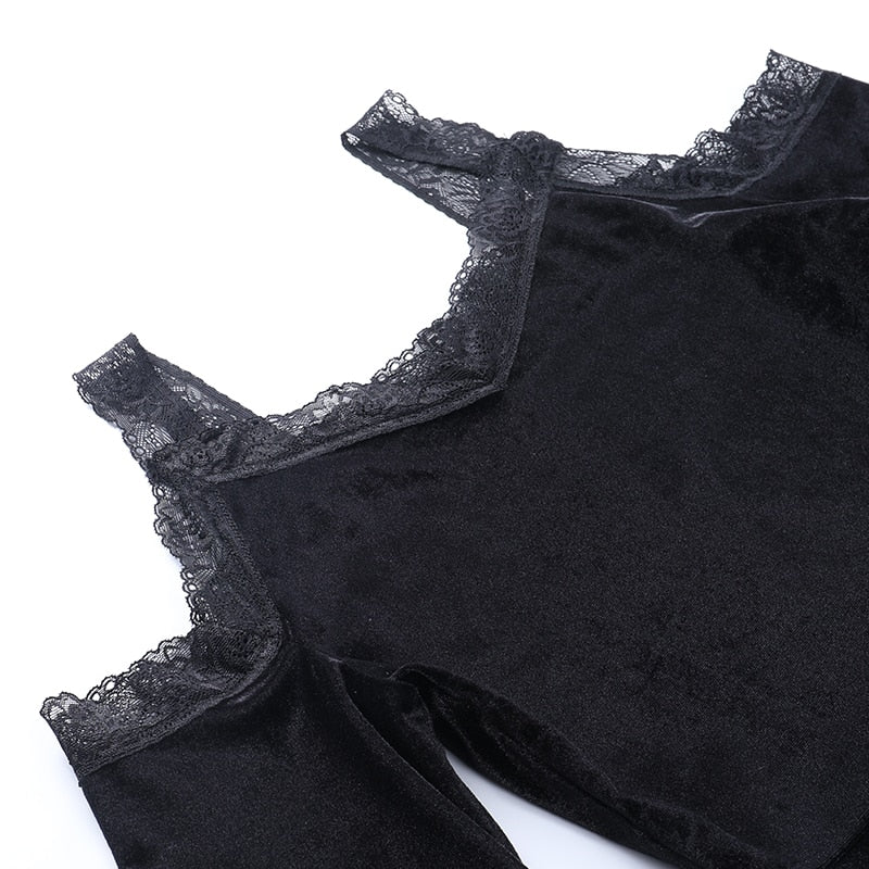 Sexy Flare Sleeve Black Dress