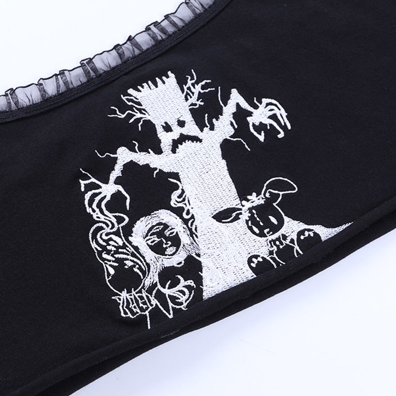 Gothic Darkness Print Knitted Top