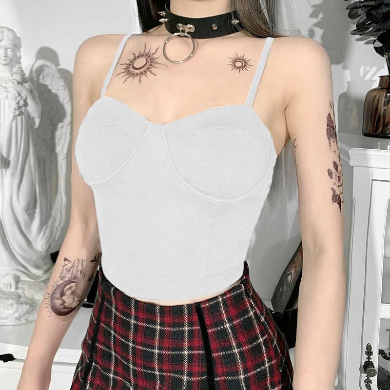 Straps Bra Build Sleeveless Corset Top Goth freeshipping - Chagothic