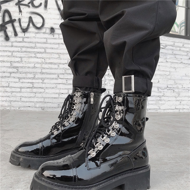 Punk Big Pocket Zipper High Waist Pant