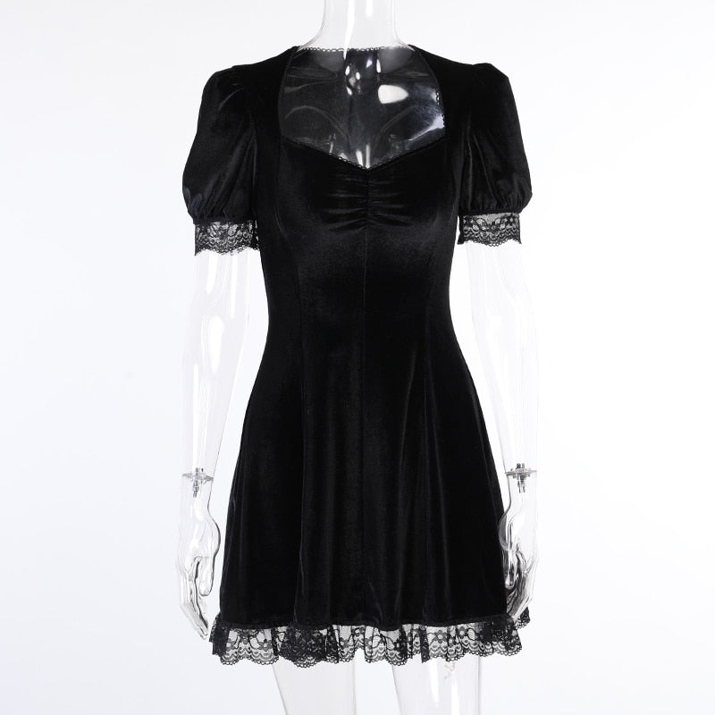 Vintage Lace Black Dress