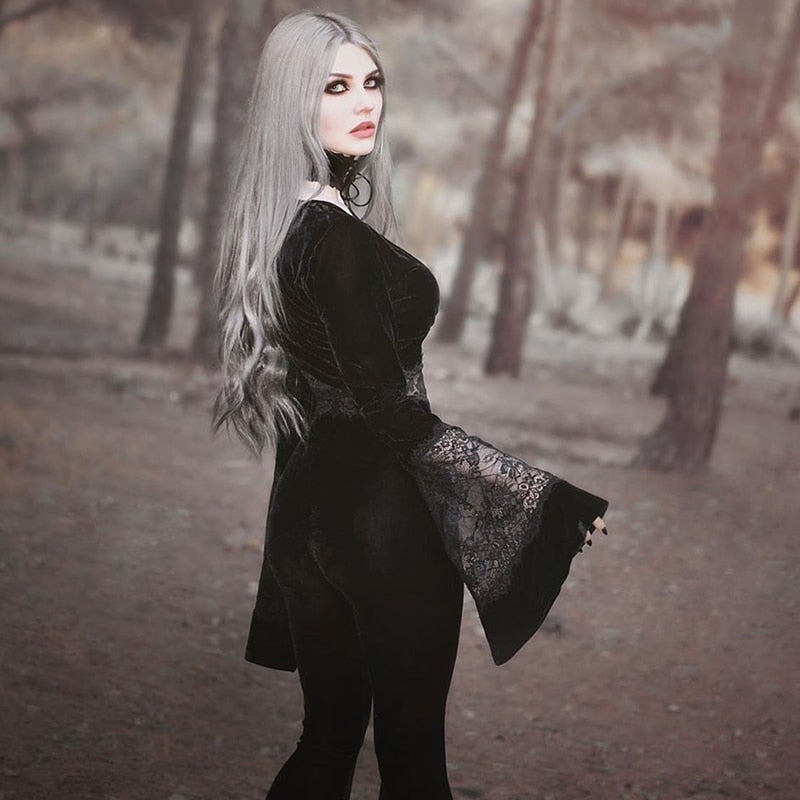 Gothic Crop Top Flare freeshipping - Chagothic