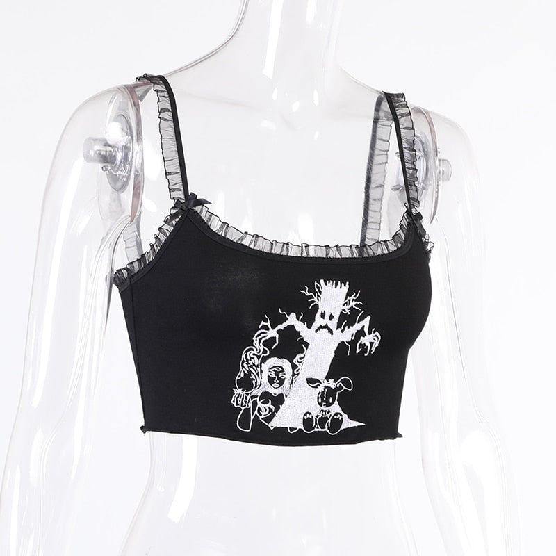 Gothic Darkness Print Knitted Top