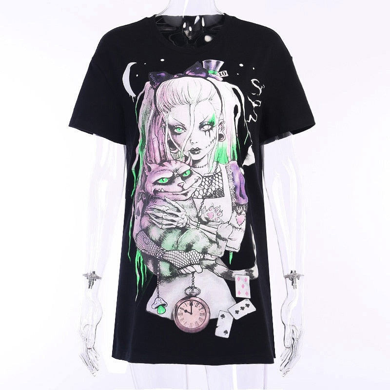 Gothic Loose T-shirt freeshipping - Chagothic