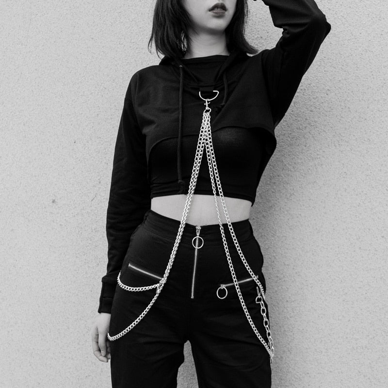 Goth Grunge Long Sleeve Women Hoodie freeshipping - Chagothic