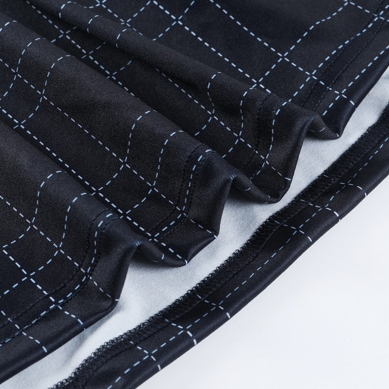 Gothic Black Plaid Turtleneck Dress