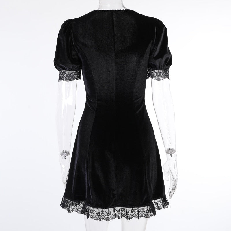 Vintage Lace Black Dress