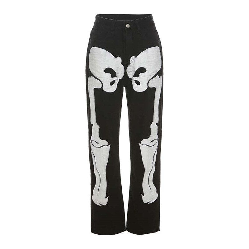 Gothic Skull Emo Print Pant
