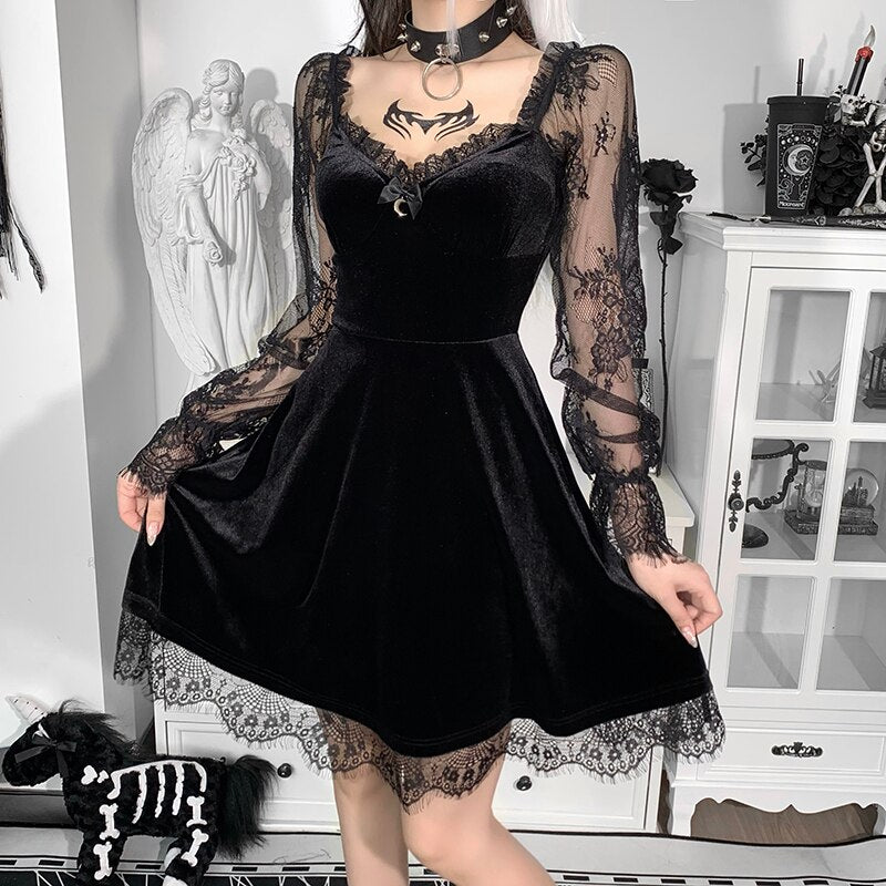 Gothic  Line Mini Dress