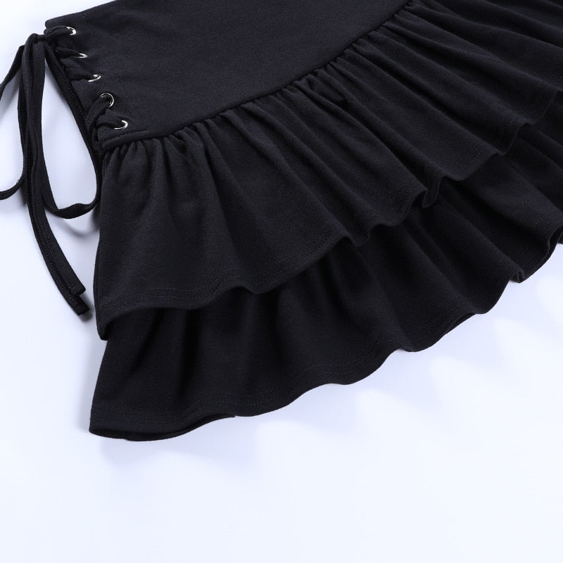 Gothic Aesthetic Black Pleated Skirt freeshipping - Chagothic