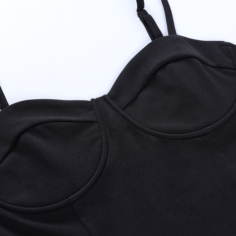 Straps Bra Build Sleeveless Corset Top Goth freeshipping - Chagothic