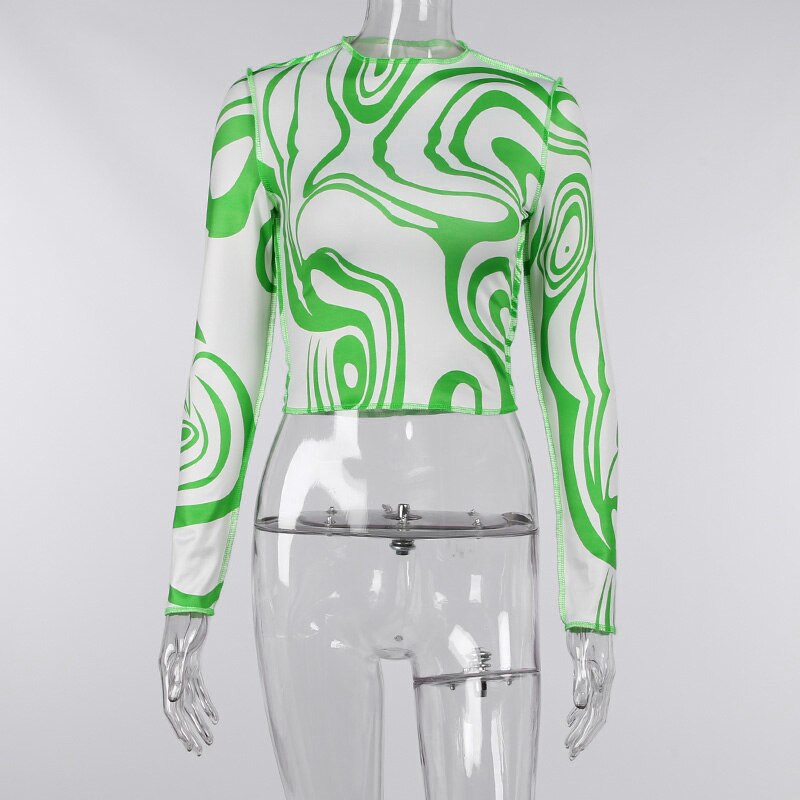 Red Swirl Print T-shirt freeshipping - Chagothic