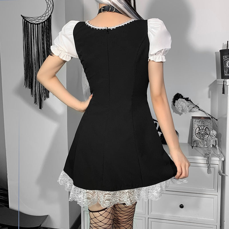 Gothic Patchwork High Waist Dress