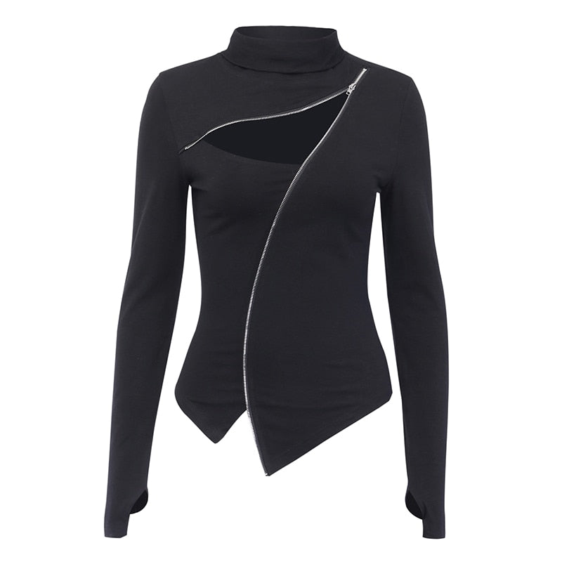 Turleneck Bodycon Goth Top freeshipping - Chagothic