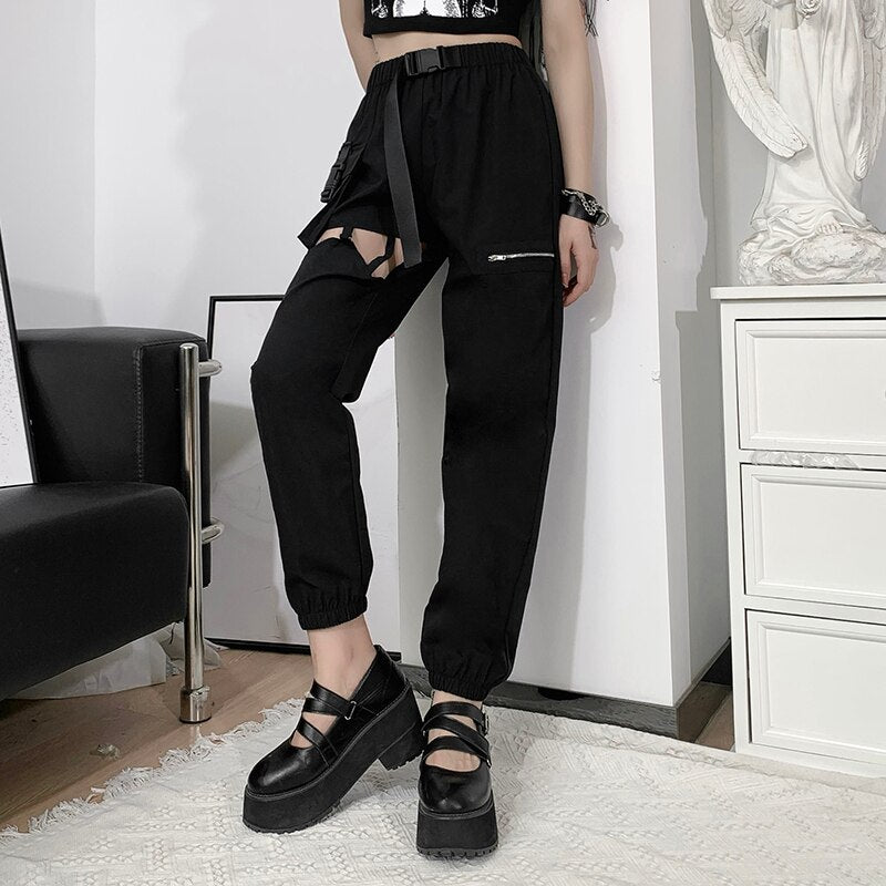Gothic Black Cargo Pant