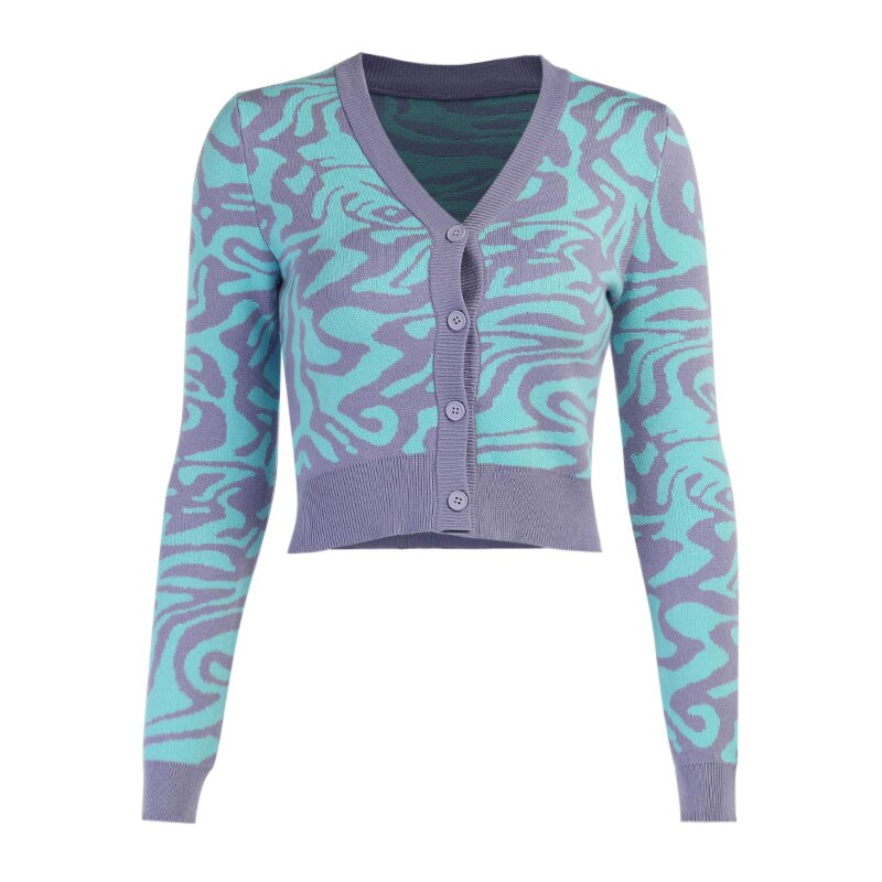 Neck Purple Short Knitted Sweater freeshipping - Chagothic