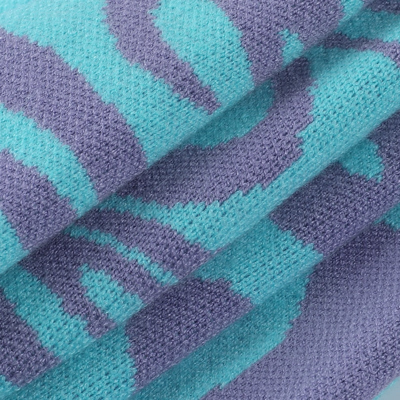 Neck Purple Short Knitted Sweater freeshipping - Chagothic
