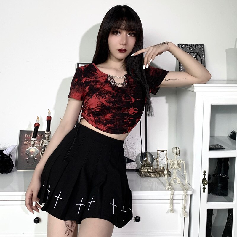 Gothic  Chain Short Sleeve T-shirt freeshipping - Chagothic