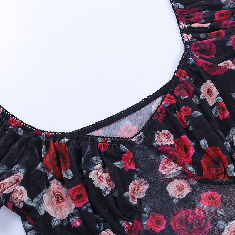 Goth V Neck Mesh T-shirt freeshipping - Chagothic