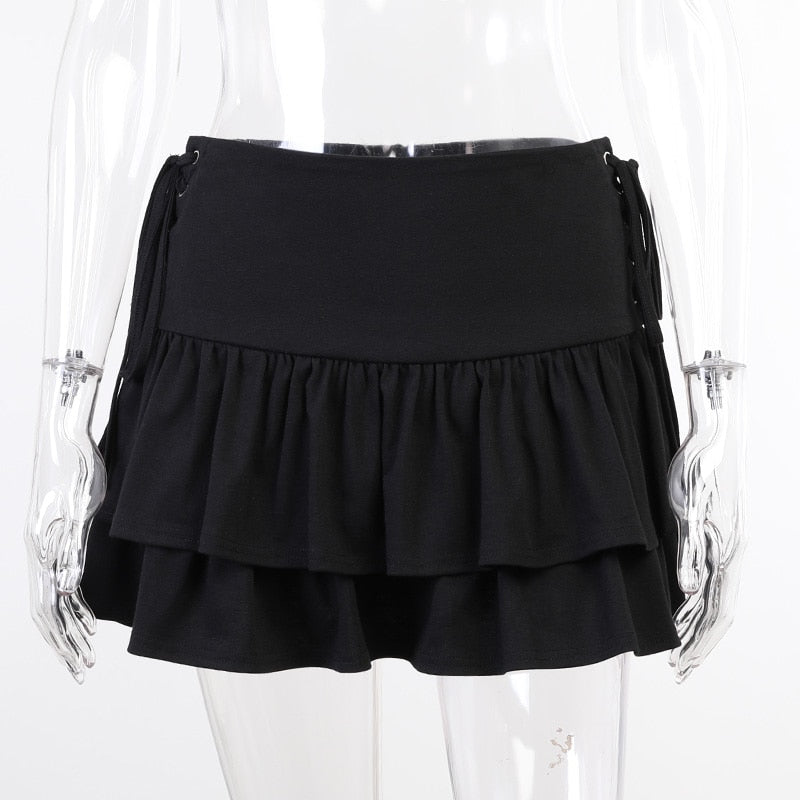 Gothic Aesthetic Black Pleated Skirt freeshipping - Chagothic