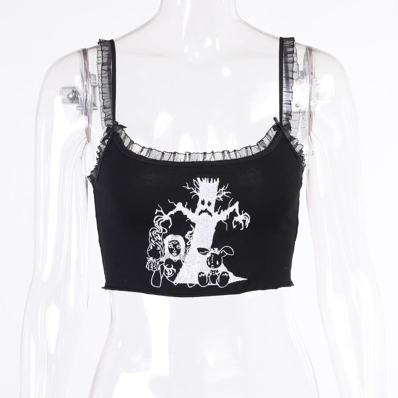 Gothic Darkness Print Knitted Top