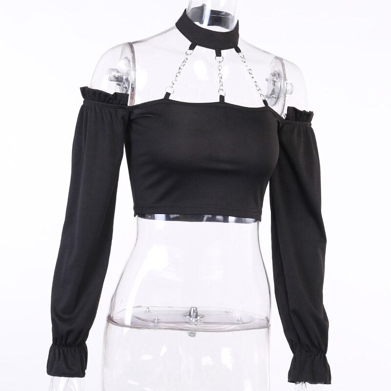 Gothic Harajuku Long Sleeve Top freeshipping - Chagothic