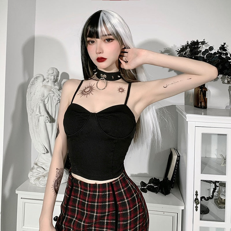 Straps Bra Build Sleeveless Corset Top Goth freeshipping - Chagothic