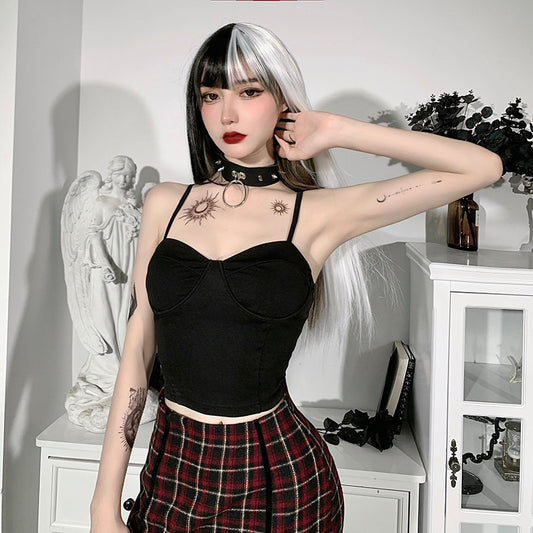 Straps Bra Build Sleeveless Corset Top Goth freeshipping - Chagothic