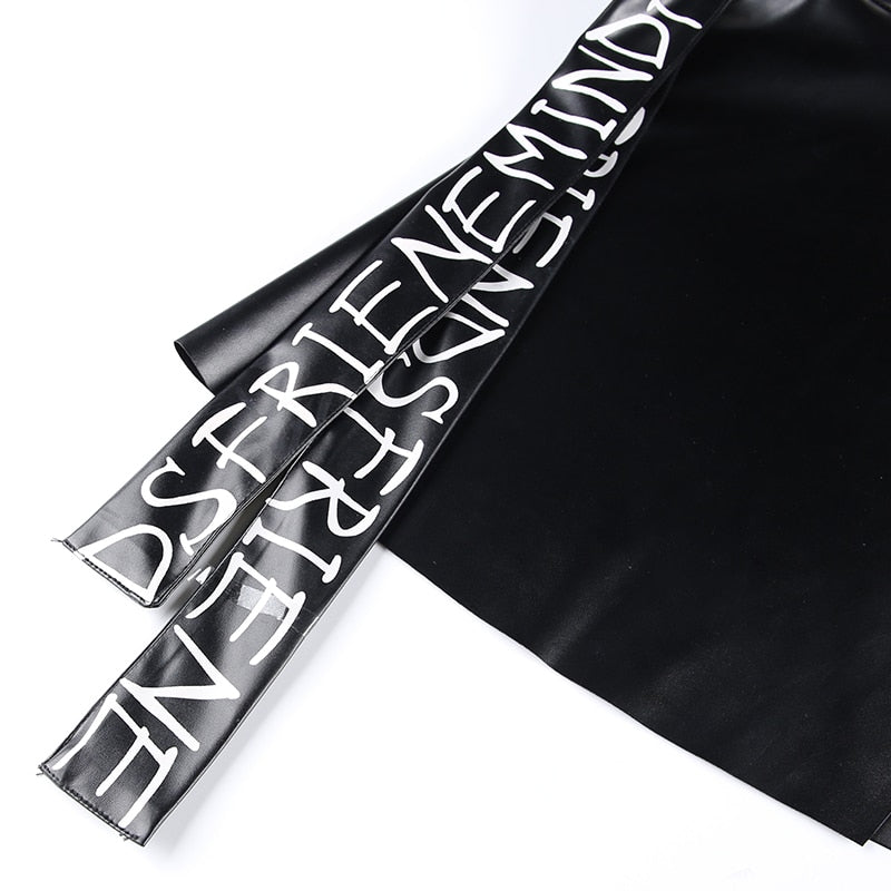 Leather High Waist Mini Skirt