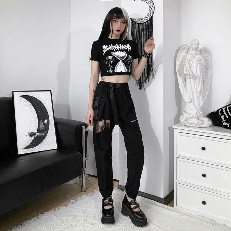 Gothic Black Cargo Pant