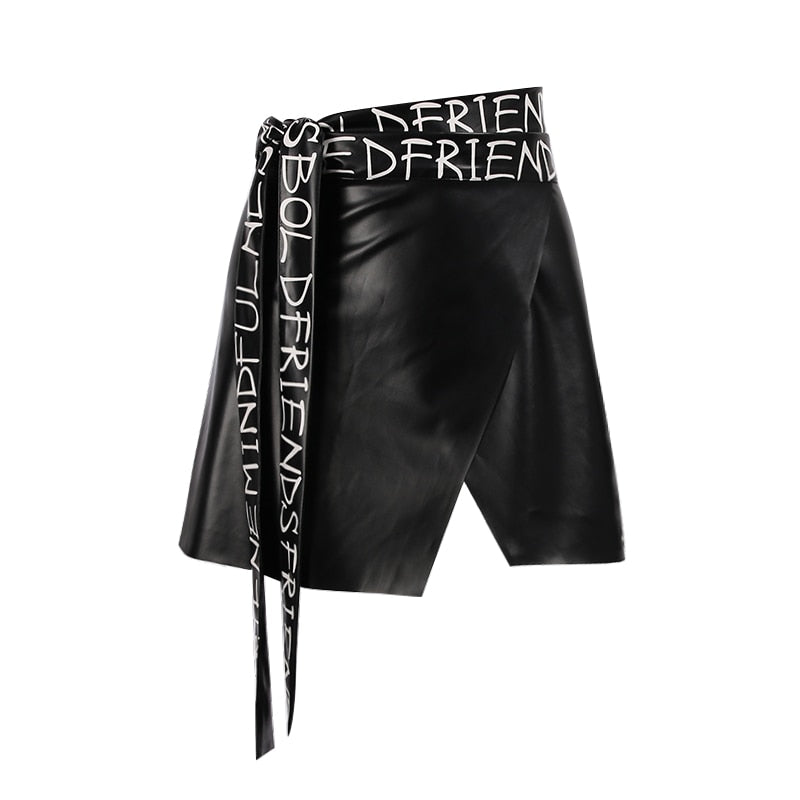 Leather High Waist Mini Skirt