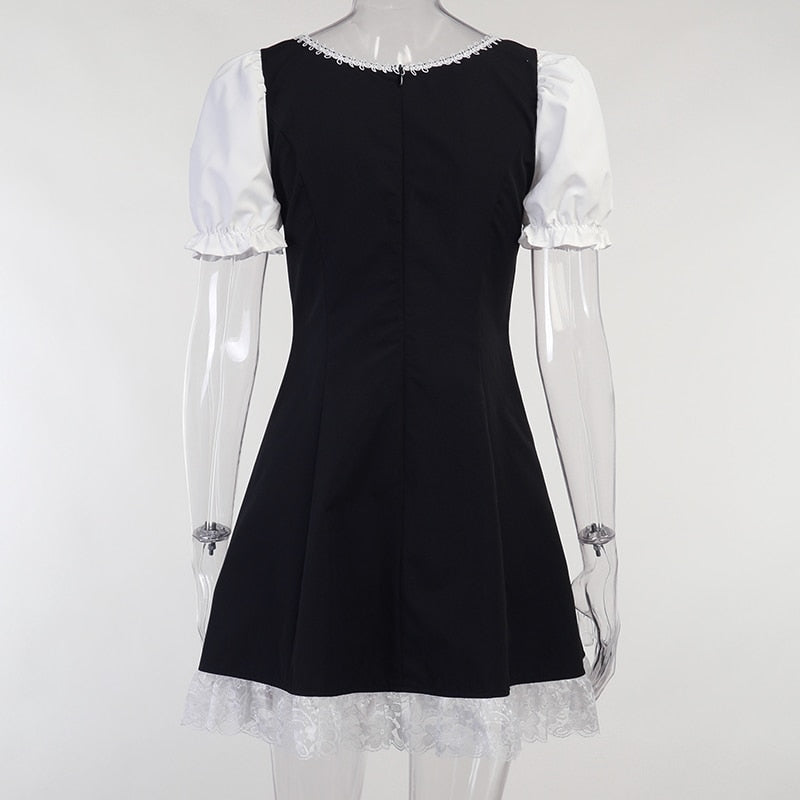 Gothic Patchwork High Waist Dress