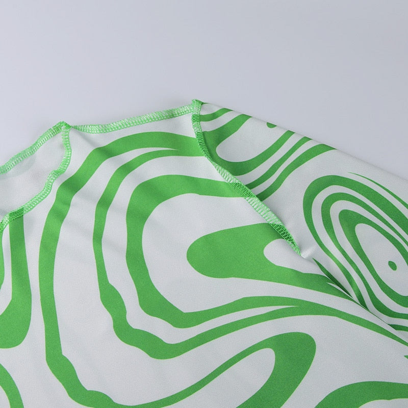 Red Swirl Print T-shirt freeshipping - Chagothic