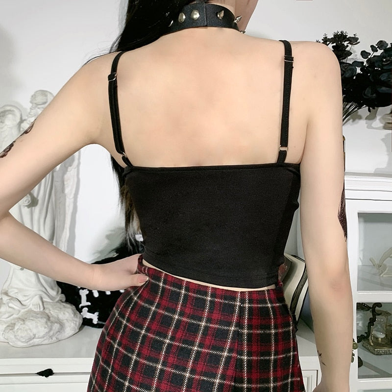 Straps Bra Build Sleeveless Corset Top Goth freeshipping - Chagothic