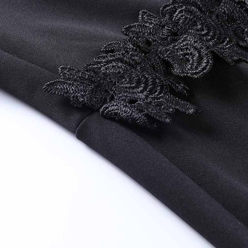 Gothic Sexy Off Shoulder Lace Tirm Dress