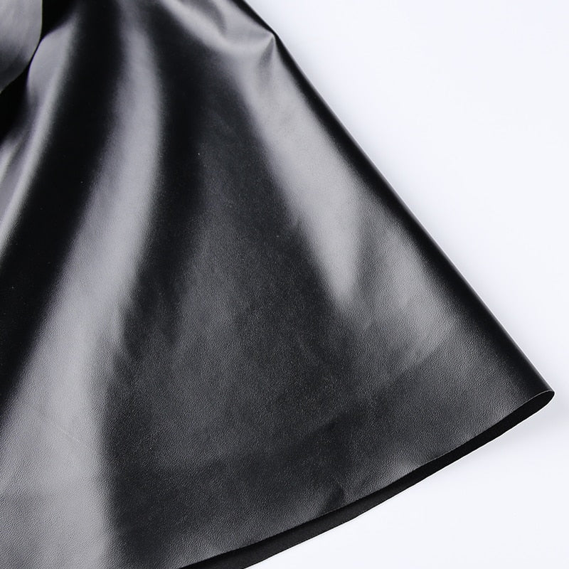 Leather High Waist Mini Skirt