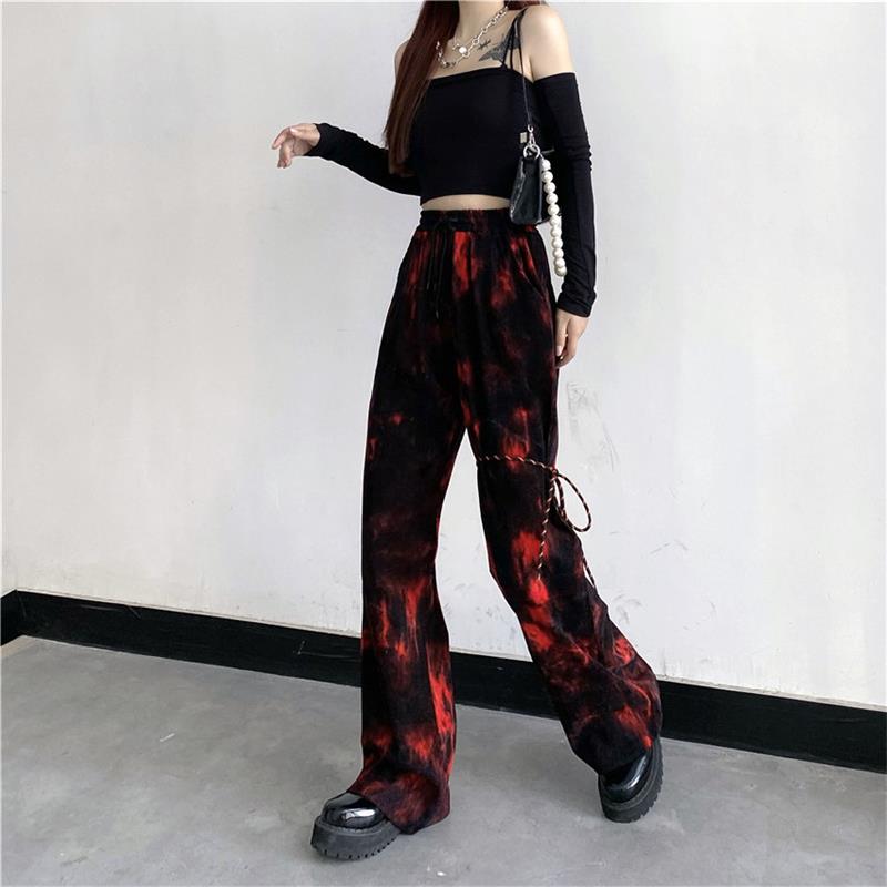 Grunge Tie Dye Red Flame Pant