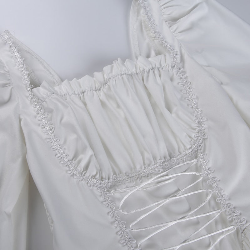 Gothic Sexy Black Lace Up Dress