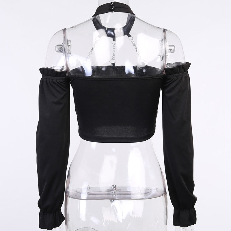 Gothic Harajuku Long Sleeve Top freeshipping - Chagothic